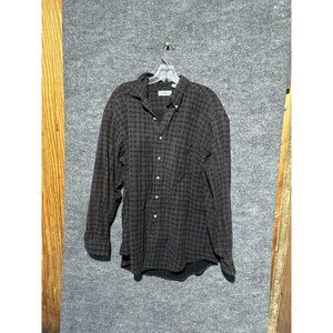 L.L. Bean Shirt Mens XL Black Check Flannel Long Sleeve Button Up Cotton Casual